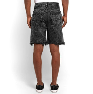 Shorts en jean amples pour hommes, en denim doux, décontractés pour le quotidien, fournisseur OEM, vente en gros, directement de l'usine, luxe, bleu délavé - Product Image 2