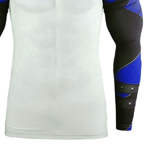 5 Sports Sports Men's Compression Shirt Blue Black White Long Sleeve Fitted Moisture Wicking MMA Workout <b>Top</b> - Product Image 6