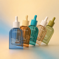 Flacon compte-gouttes plat en verre épais de luxe de 30 ml, vide, pour soins de la peau, sérum, huile pour le visage, personnalisable, marque privée