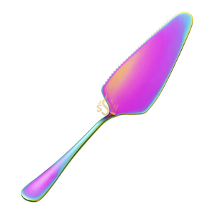 Vintage Eco-Friendly Handmade Metal <b>Cake</b> Server Strong Handle Ensures Control Lifting <b>Slices</b> Neatly Layered <b>Cakes</b> Rainbow Shade - Product Image 2