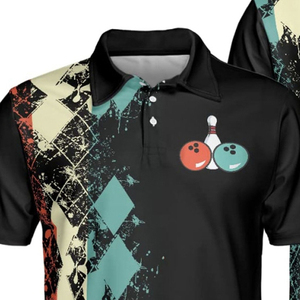 เสื้อโปโลโบว์ลิ่งผู้ชาย พิมพ์ลายอาร์ไกล์ทั้งตัว แห้งเร็ว แขนสั้น ปกคอพับ ผ้าโพลีเอสเตอร์ ชุดกีฬา - Product Image 2