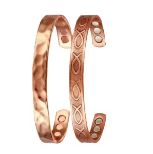 Royal Carved <b>Infinity</b> Symbol Geometric Tribal Pattern Multi-Style Copper Bangle Collection - Product Image 3