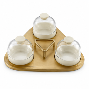 A <b>Striking</b> Three Bowl Serving Arrangement Designed For Effortless Snack Presentation And Organized Tabletop Serving Clear Decor - Product Image 6