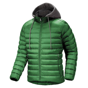 Custom Men Lightweight <b>Packable</b> Puffer <b>Jacket</b> with fleece Hooded Insulated Thermal Puffy Winter <b>Jackets</b> for Running Travel - Product Image 5