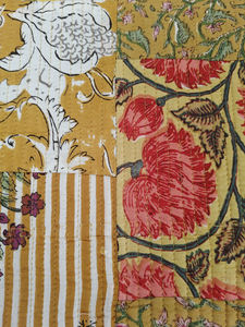 Patchwork Reversible Cotton Floral Print Quilted <b>Thin</b> Machine Washable Multi-Shaped Customizable Rajasthan Placemat <b>Dining</b> Mat - Product Image 3