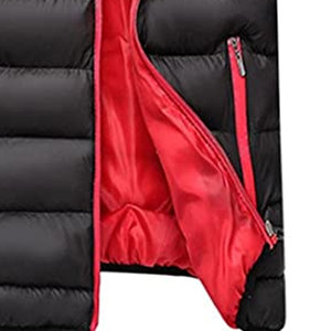 Hooded <b>Winter</b> Puffer <b>Jacket</b> with Stand Collar Patchwork Design 100% Nylon Front Logo - Product Image 4