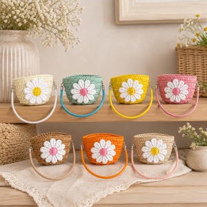 Bolso de Hombro Tejido con Diseño de Margarita, Mini Bandolera para Muñecas, Juguetes de Peluche, Accesorios para Muñecas, Bolso Estilo Paja para Niñas, Regalo de Viaje - Product Image 1