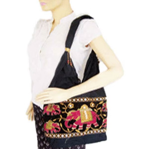 Vintage Elephant Patch Embroidery Canvas Shoulder <b>Bag</b> Casual Crossbody Tote <b>Bag</b> for Women Lightweight Travel Shopping Everyday - Product Image 3