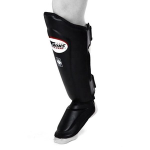 Espinilleras Twins Negras Personalizadas para Muay Thai y Kick Boxing, 100% Cuero Genuino de Alta Calidad, Protección para Entrenamiento y Sparring - Product Image 4