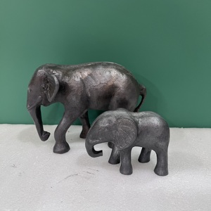 Handcrafted Aluminium <b>Elephant</b> Figurine Set Decorative Metal Animal Statue Home <b>Decor</b> Showpiece - Product Image 4
