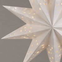 Weihnachtliche Papierstern-LED-Tischlampe mit Warmweißem Licht Dekorative Nachttischlampe für Schlafzimmer Festliche Heimdekoration