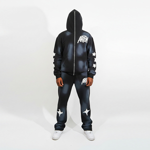 Ensemble de survêtement unisexe à capuche décontracté d'hiver, épais, 100 % polyester, antibactérien, noir, rouge, vert, respirant, grandes tailles - Product Image 2