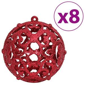 Set di palline di natale 100 pezzi di palline di vino rosso e decorazioni per alberi taglie 1.2 \ "1.6 \" e 2.4 \" - Product Image 4