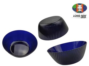 Bol à salade et à soupe en plastique réutilisable personnalisé OEM avec texture côtelée - Product Image 2