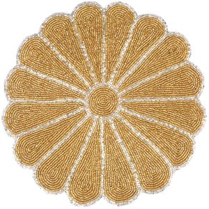 Luxury Woven Glass Beaded Placemat Gold Silver Floral Table <b>Mat</b> for Dining Kitchen Restaurant Hotel Wedding Home Decor - Product Image 1