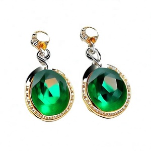 Pendientes colgantes de piedras preciosas de plata esterlina de lujo para mujer, joyería de piedra verde para mujeres y niñas - Product Image 2