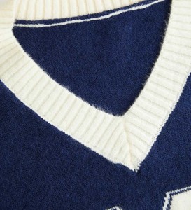 Varsity Collegiate Style Knit Sweater - Casual Winter Pullover Top - Soft <b>Warm</b> Female Oversized Fashion <b>Jumper</b> 2026 breathable - Product Image 3
