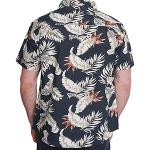 Chemise d'été pour homme en polyester/coton respirant, imprimé floral, manches courtes, style hawaïen, vêtements de plage d'été - Product Image 3
