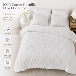 Ensemble de housse de couette super douce lavée, 3 pièces, taille Queen, avec fermeture à glissière - Product Image 1