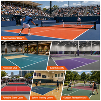 Revêtement de sol portable pour terrain de pickleball, en PVC enduit d'acrylique, préfabriqué, pour les clubs et les tournois