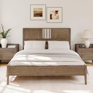 Lit king size en bois massif sculpté, fait main, avec rangement, style rustique, de qualité supérieure, pour chambre à coucher. - Product Image 6