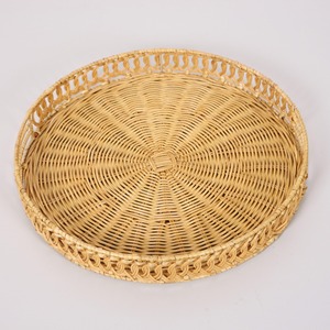 Bandeja de joyería de ratán hecha a mano, organizador de almacenamiento para bibelots, suministro al por mayor, bandejas de fibra natural - Product Image 1