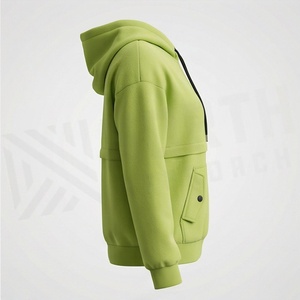 Streetwear Womens Hoodie Cotton <b>Polyester</b> Blended Custom Logo Printing Pullover Fleece Crop Top Apparel Fashion Design - Product Image 3