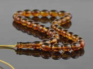 Collier de prière religieux de luxe fait main en résine rouge, perles de chapelet, forme ronde, motif géométrique, artefact culturel pour le Ramadan - Product Image 3