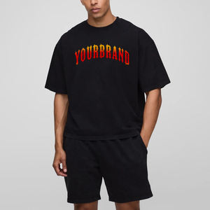 Camiseta Deportiva de Alta Calidad con Logotipo Personalizado, 100% Algodón, Peso Medio, para Entrenamiento, Conjunto de 2 Piezas, Corte Regular, Color Sólido - Product Image 1