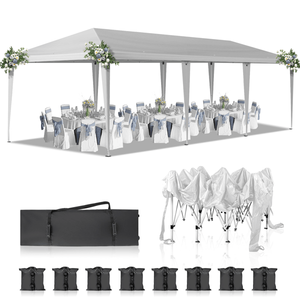 Tenda Pop-up Portatile 10x30ft per Eventi all'Aperto, Feste, Matrimoni, Compleanni e Lauree - Colore Bianco - Product Image 2