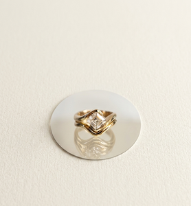 Anillo de Moissanita con Corte Asscher, Plata de Ley 925, Chapado en Oro, Engaste de Bisel, 6MM, para Compromiso, Boda, Promesa, Aniversario - Product Image 3