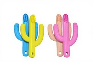 Brosse à dents et anneau de dentition en silicone Medilab India Cactus sans BPA, de qualité alimentaire, douce, pour bébé, pour le nettoyage buccal et le massage apaisant des gencives - Product Image 6