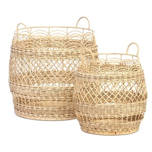Cestas de almacenamiento de ratán hechas a mano, organizadores de lujo para la sala de estar, cesta para la ropa sucia, precio competitivo - Product Image 3