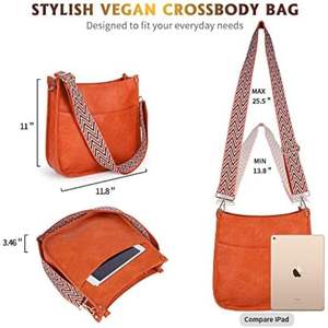 Viva Terry Vegan <b>Leather</b> Crossbody <b>Bag</b> Adjustable Strap Fashion Shoulder Purse - Product Image 3