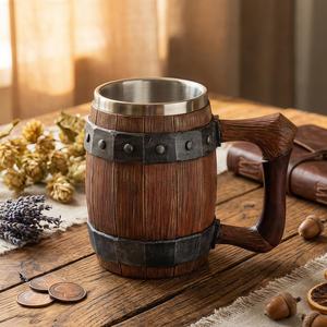 Rustic Wooden Coffee Mug <b>Reusable</b> Wood Beverage <b>Cup</b> - Product Image 5