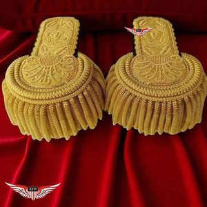 KEW Epaulettes Personalizables Estilo Napoleónico Francés Vintage con Flecos Dorados, Ecológicos y Bordados para Disfraces y Desfiles - Product Image 1