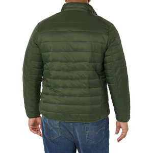 Men's Casual Lightweight Canvas Puffer Jacket Regular Length Stand Collar with Zipper Closure Winter Warm Plain Dyed <b>Bubble</b> <b>Coat</b> - Product Image 4
