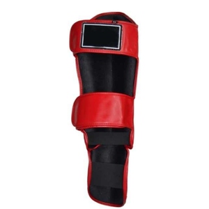Protège-tibias de boxe Muay Thai sur mesure en cuir PU respirant avec fermeture auto-agrippante – Prix de gros AI-SG-006 - Product Image 2