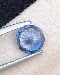 Zafiro Azul de Ceilán Natural, Corte Brillante Redondo, Piedra Preciosa Suelta para Joyería Fina - Product Image 4