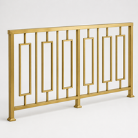 Balustre rectangulaire en fer doré, moderne, pour escalier, en métal, résistant à la rouille, peignable, pour hôtel, villa, balcon, fixation au sol