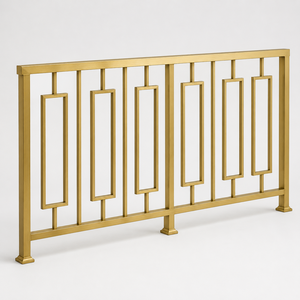 Balustre rectangulaire en fer doré, poteau de rampe d'escalier moderne en métal pour balcon, terrasse, clôture, main courante, design décoratif - Product Image 2