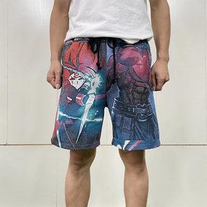 Shorts décontractés pour hommes, style streetwear, design anime personnalisé, coupe ample - Product Image 4