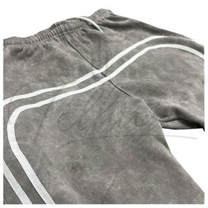 กางเกงจ็อกเกอร์ผู้ชายแบบมีเชือกผูกเอว สีพื้นลำลอง กางเกงวอร์มทรงหลวม พิมพ์ลายโลโก้ กางเกงขายาวผู้ชายทรงโอเวอร์ไซส์ - Product Image 3