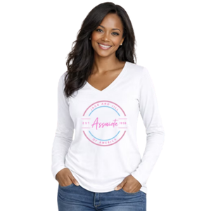 Camiseta de Manga Larga Blanca para Mujer con Diseño de Letras Familiares, Ropa Casual para el Día a Día, Estilo Urbano, Prenda Cómoda para el Estilo de Vida - Product Image 1