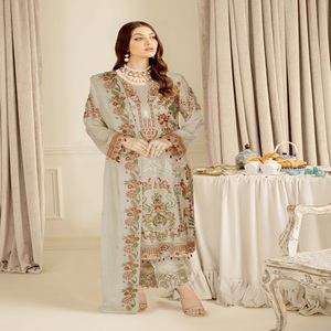 Venta de Eid, vestidos de trabajo bordados pesados indios y paquistaníes, Saari de tres piezas Salwar Kameez pakistaní e indio para mujer - Product Image 2