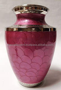 Urna de cremación de aluminio personalizada de la mejor calidad para cenizas humanas, urnas de cremación de recuerdo de Metal con acabado de esmalte azul al por mayor - Product Image 2