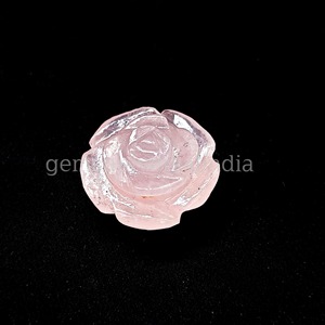 Quartz Rose Naturel, Fleur de Rose Sculptée à la Main, Pierre Précieuse de 23mm, Cristal Rose, Pierres Sculptées en Vrac, Vente en Gros pour la Fabrication de Bijoux - Product Image 2