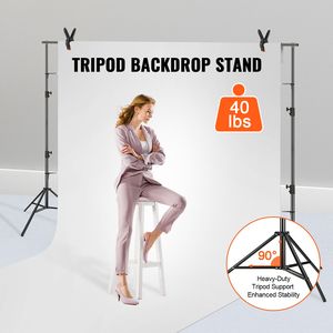 Soporte de Fondo para Fotografía Ajustable en Altura de 12 x 10 pies, Resistente, con 6 Abrazaderas, Sistema de Soporte para Fondo, Accesorio para Estudio Fotográfico - Product Image 2