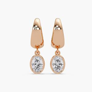 Boucles d'oreilles pendantes en or 14 carats avec diamant de laboratoire ovale de 3 carats, élégantes pour femmes, cadeau de luxe pour anniversaire et fête - Product Image 3