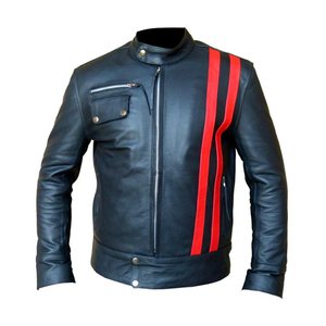 Blouson de moto en cuir premium grande taille imprimé avec protection CE, respirant, coupe-vent, unisexe, personnalisable - Product Image 5
